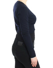 Blue cropped wool cardigan Cavalli