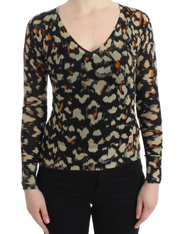 Multicolor v-neck wool jumper Cavalli