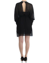 Black long sleeve silk dress Cavalli