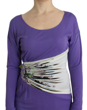 Purple longsleeved dress Cavalli
