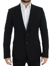 Black wool slim fit blazer Dolce & Gabbana