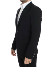 Black wool slim fit blazer Dolce & Gabbana
