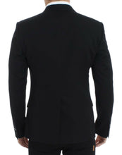 Black wool slim fit blazer Dolce & Gabbana