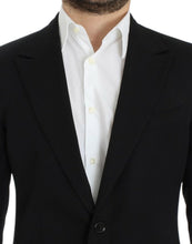 Black wool slim fit blazer Dolce & Gabbana