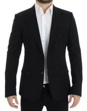 Black wool slim fit blazer Dolce & Gabbana