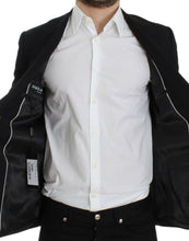 Black wool slim fit blazer Dolce & Gabbana