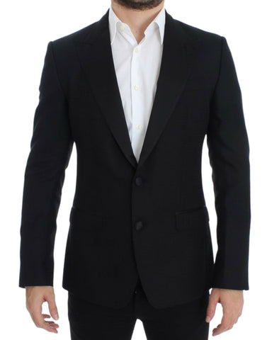 Black wool silk SICILIA blazer Dolce & Gabbana