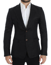 Black silk slim fit blazer Dolce & Gabbana