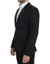 Black silk slim fit blazer Dolce & Gabbana