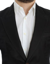 Black silk slim fit blazer Dolce & Gabbana