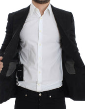 Black silk slim fit blazer Dolce & Gabbana
