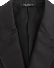 Black silk slim fit blazer Dolce & Gabbana