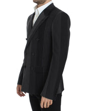 Gray striped wool stretch blazer Dolce & Gabbana