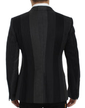 Gray striped wool stretch blazer Dolce & Gabbana