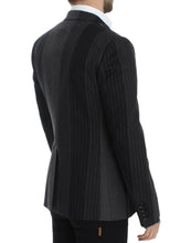 Gray striped wool stretch blazer Dolce & Gabbana