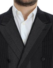 Gray striped wool stretch blazer Dolce & Gabbana