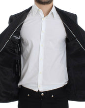 Gray striped wool stretch blazer Dolce & Gabbana