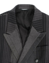 Gray striped wool stretch blazer Dolce & Gabbana
