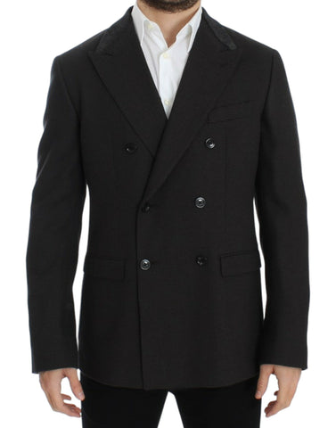 Brown wool slim fit blazer Dolce & Gabbana
