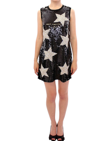 Masterpiece black crystal swarovski stars sheath dress Dolce & Gabbana