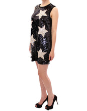 Masterpiece black crystal swarovski stars sheath dress Dolce & Gabbana