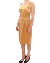 Bronze silk sheath dress Dolce & Gabbana