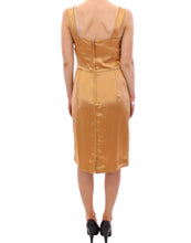 Bronze silk sheath dress Dolce & Gabbana