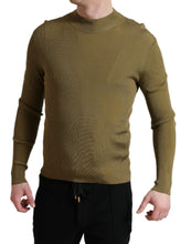 Dolce & Gabbana Army Green Viscose Crewneck Pullover Sweater