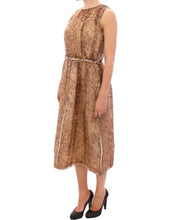 Brown sleeveless silk dress Dolce & Gabbana