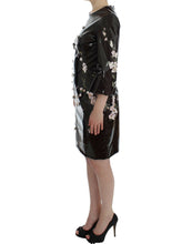 Black floral 3/4 Sleeve sheath dress Dolce & Gabbana