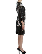 Black floral 3/4 Sleeve sheath dress Dolce & Gabbana