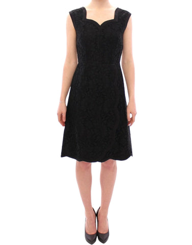 Black floral lace sicily runway dress Dolce & Gabbana