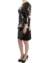 Black patent floral HANDPAINTED dress Dolce & Gabbana