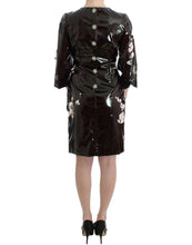 Black patent floral HANDPAINTED dress Dolce & Gabbana
