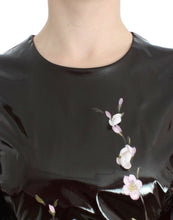 Black patent floral HANDPAINTED dress Dolce & Gabbana