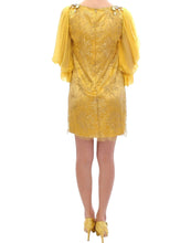 Yellow lace crystal mini dress Dolce & Gabbana