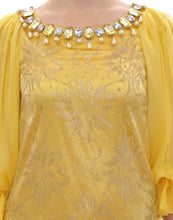 Yellow lace crystal mini dress Dolce & Gabbana