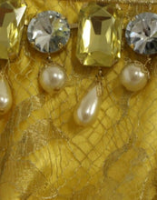 Yellow lace crystal mini dress Dolce & Gabbana