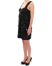 Black floral crystal embedded dress Dolce & Gabbana