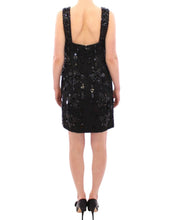 Black floral crystal embedded dress Dolce & Gabbana