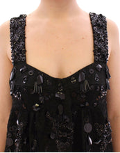 Black floral crystal embedded dress Dolce & Gabbana