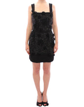 Black floral crystal embedded dress Dolce & Gabbana