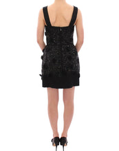 Black floral crystal embedded dress Dolce & Gabbana