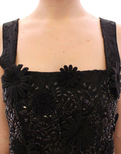 Black floral crystal embedded dress Dolce & Gabbana