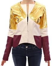 White Gold Purple Leather Jacket Vladimiro Gioia