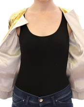 White Gold Purple Leather Jacket Vladimiro Gioia