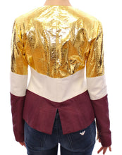 White Gold Purple Leather Jacket Vladimiro Gioia