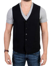Black wool blend casual vest Costume National