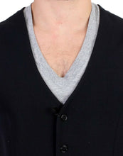 Black wool blend casual vest Costume National