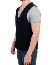 Black wool blend casual vest Costume National